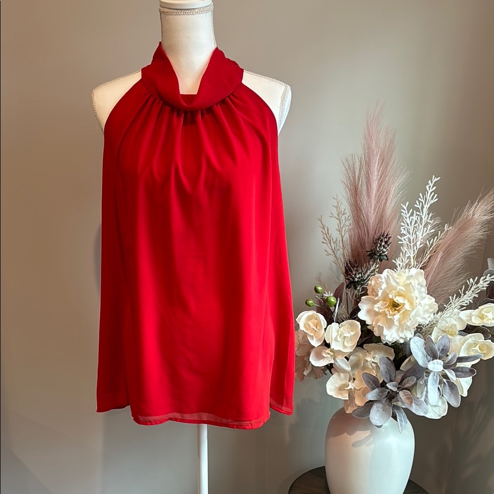 Elegant Red Halter Top